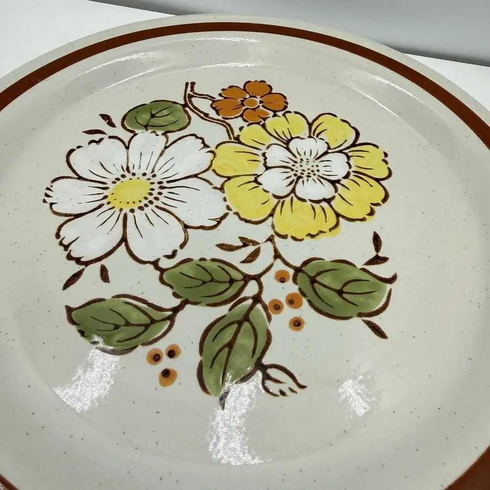 VTG Retro Imperial Stoneware W.M. Dalton H-1001 Summertime Dinner Plate 10.5” EC